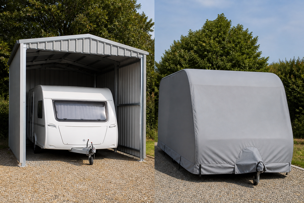 Decide whether shelter or a fitted caravan cover suits your storage